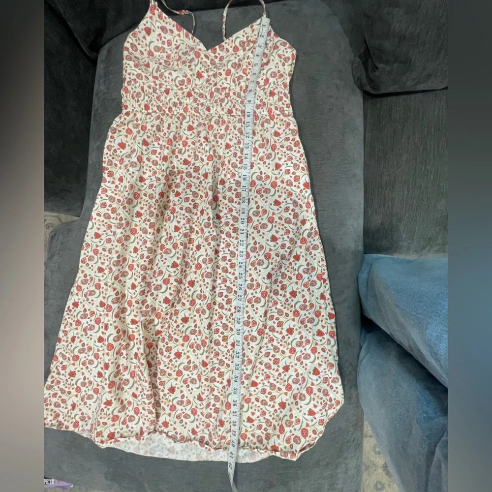 Old Navy Cream with Red Floral Midi Sundress with Pockets – Size Large - Picture 8 of 8